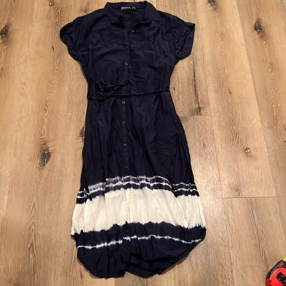 Athleta Dress Womens Small Navy Button up - Picture 1 of 11